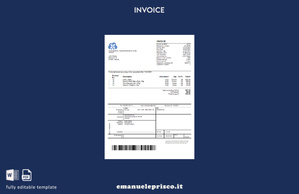 stile verificato modello di fattura Finland SpiceImport Ltd